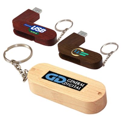 16 GB Bamboo Bullet Keyring USB 2.0 Flash Drives
