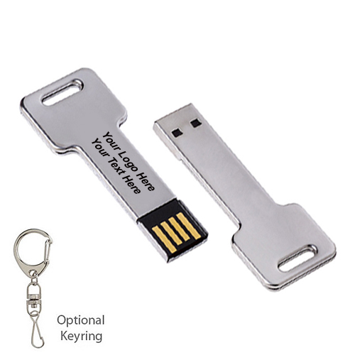 8 GB Silver Key USB 2.0 Flash Drives
