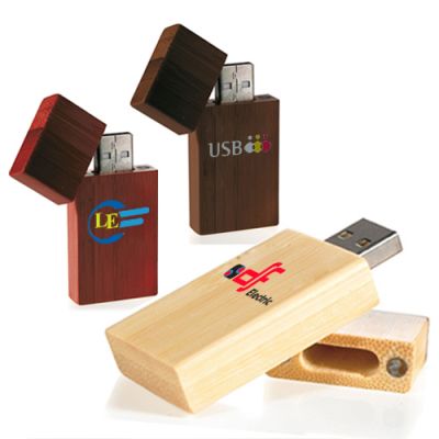 1 GB Bamboo Rectangle USB 2.0 Flash Drives