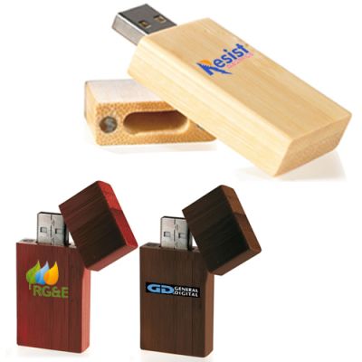 4 GB Bamboo Rectangle USB 2.0 Flash Drives