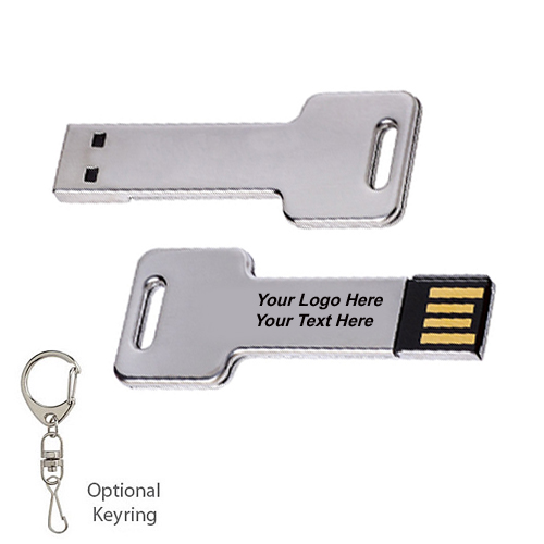 Personalized 4 GB Silver Key USB 2.0 Flash Drives