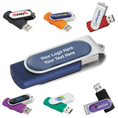 Personalized Domeable Rotate Flash Drive 1GB