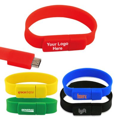 Promotional Logo USB 2.0 Silicone Bracelet Flash Drive