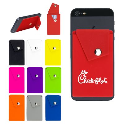 Personalized Silicone Phone Stand with Pocket