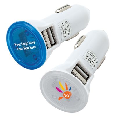 Personalized Dual USB Car Charger - 2 Colors