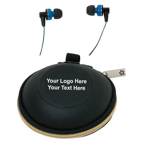 Customized Flat Cable Ear Buds with Microphones & In-line Control