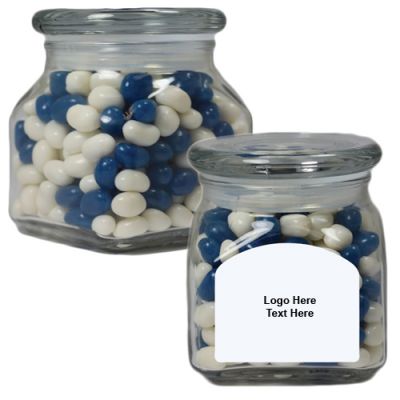 Promotional Small Square Apothecary Jar with Jelly Beans