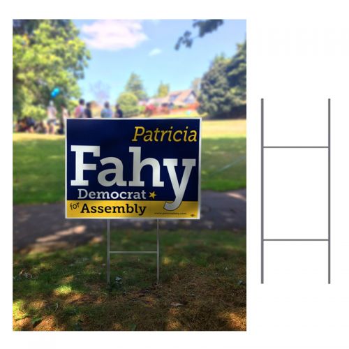  Custom Printed Double Sided Coroplast Political Signs with H Frame