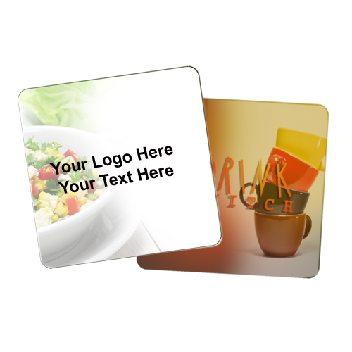 3.75x3.75 Square Shape Personalized Paperboard Drink Coasters
