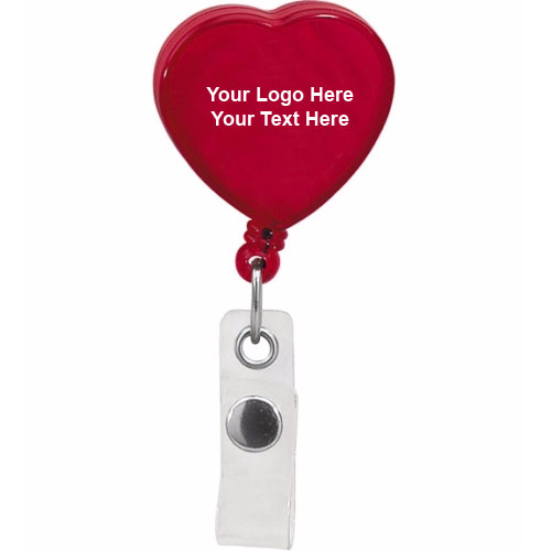 Promotional Caring Heart Retractable Badge Holders