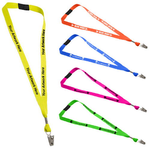 0.625 Inch Customized Neon Polyester Web Lanyards