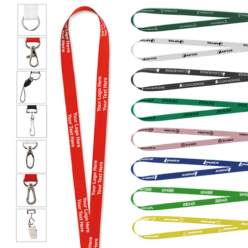 1 Inch Logo Imprinted Polyester Lanyards with 9 Colors