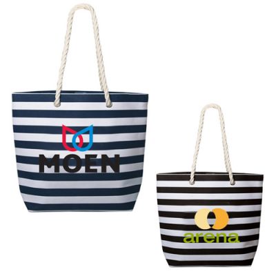 Mariner Chic Polycotton Striped Tote Bags