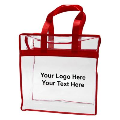 Custom Printed Clear PVC Zipper Tote Bags - Vinyl Tote Bags