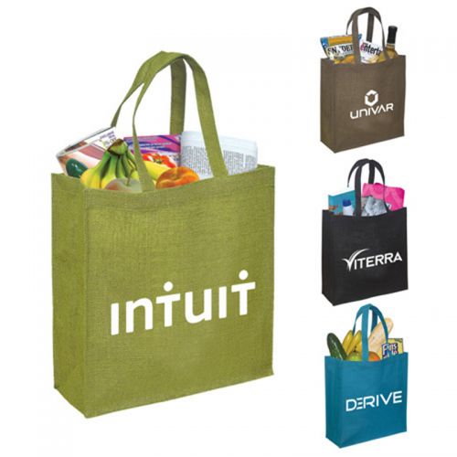 Promotional Laminated Jute Tote Bags with 5 Colors