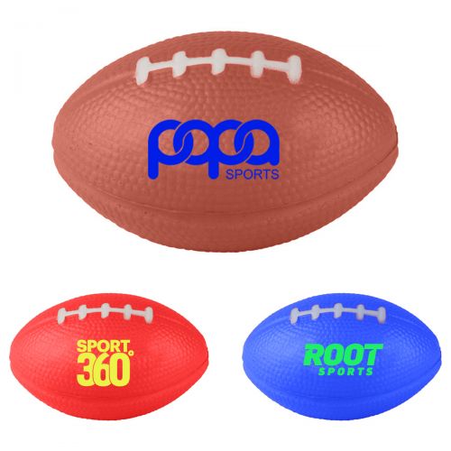 3.5 Inch Custom Football Shaped Polyurethane Stress Balls with White Laces