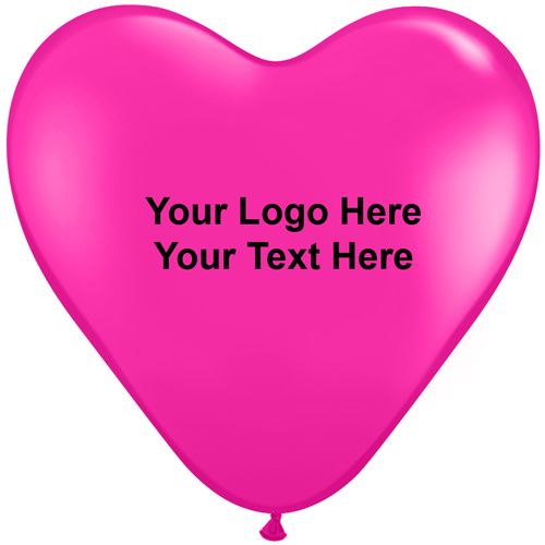 15 Inch Promotional Logo Qualatex Heart Shaped Latex Balloons