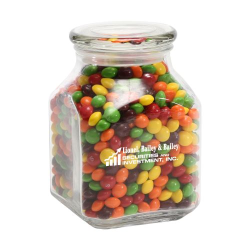 Large Glass Candy Jars with Skittles