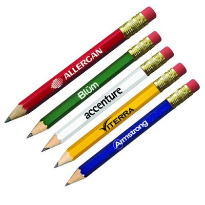 Hex Golf Pencils With Eraser