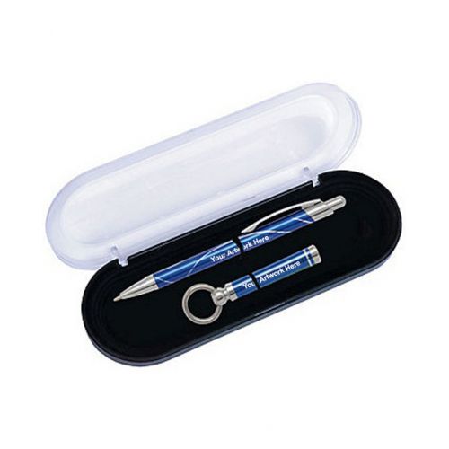 Custom Printed Gale Flare Click Pen and Key Ring Sets