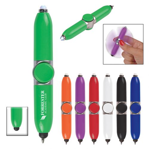Custom Printed Light Up Spinner Stylus Pens